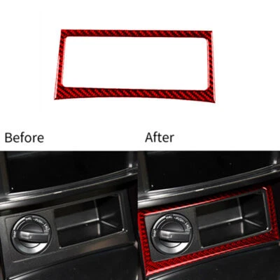 Borde de botón multimedia de fibra de carbono rojo para Toyota Land Cruiser Prado 2010-2018 Foto 1 de 4