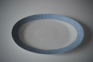 Arzberg Porzellan weiß/blau Bastdekor Form 2000 50/er Löffelhardt ovale Platte - Bild 1 von 2