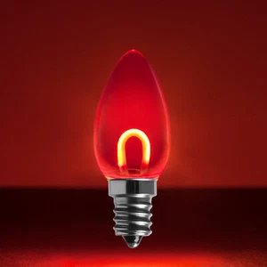 C7 Shatterproof LED Edison Filament Vintage Christmas Light Bulbs, 5 Pack - Picture 1 of 26
