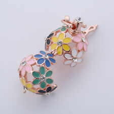 1 Piece Enamel Floral Harmony Ball Aromatherapy Diffuser Locket Necklace Pendant