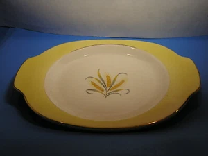 Vintage Alliance China Co Wheat Pattern 22K Gold Round Oval Serving Platter Tray - Picture 1 of 6