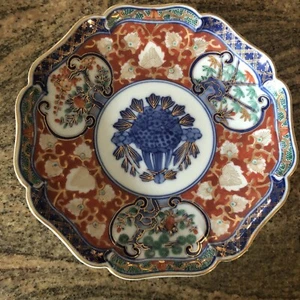 ANTIKER (19.) chinesischer Porzellan Imari Teller mit apokryphen Ming Dynastie Zeichen, 7 Zoll - Bild 1 von 9