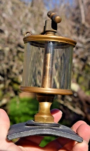 Lunkenheimer NO. 4 FIG 1300 SENTINEL Hit Miss Engine Brass/Glass OILER w/ base - Picture 1 of 6