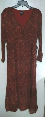 Vtg NICOLE MILLER NY Paisley Print Maxi Dress 12 Prairie Cottagecore Fairy Sheer - Image 1 of 4
