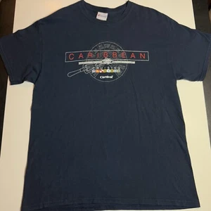 Adult Large Caribbean Carnival Cruising Navy Blue T-Shirt Cruise Line Tee Shirt - Picture 1 of 4
