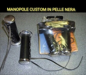 Manopole Custom in Pelle Universali MOTO Scooter Diametro 22/24 - Foto 1 di 1