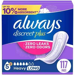 Always Discreet Incontinence Pads, Heavy Long, 117 ct. - Picture 1 of 5