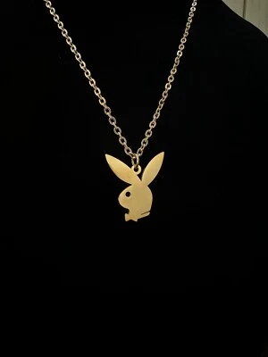 Collar Playboy Bunny - Chapado en Oro - Cadena 22" - Unisex - Delicado Collar Foto 1 de 2