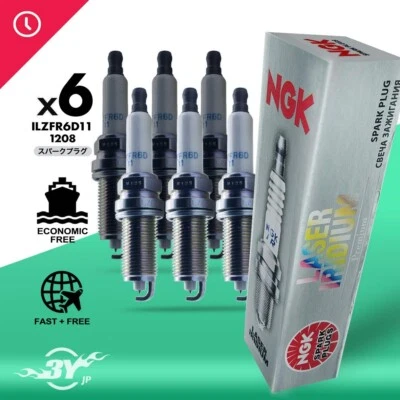 6 piezas para BMW E60 E70 E83 E90 L6 bujías láser iridio ILZFR6D11 (1208) NGK Foto 1 de 4