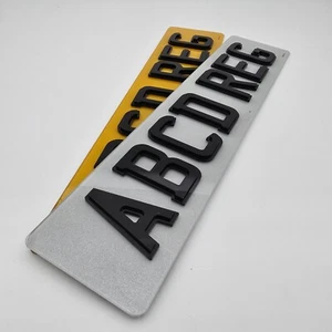 Pair of 4D Design Number Plates Road Legal Car Van Mot Reg 5 6 7 Digits - Picture 1 of 7