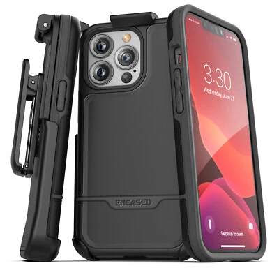 iPhone 13 Pro Max Belt Clip Case Protective Phone Case with Holster (Black) - Image 1 of 4