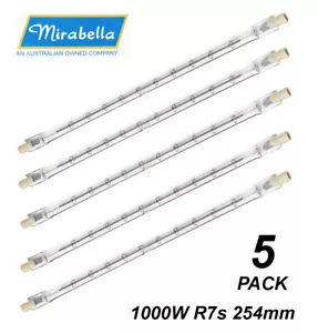 5 x 1000W Double Ended Halogen Floodlight Globes Bulbs Lamps Linear 254mm R7s - Picture 1 of 3