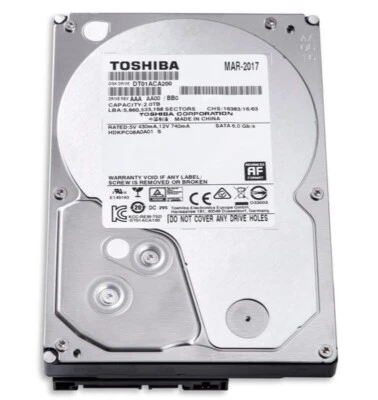 Toshiba 2TB DT01ACA200 Internal 7200RPM SATA 3.5" Inch Desktop HDD PC DVR CCTV - Image 1 of 4