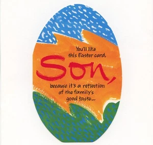 Funny Vintage EASTER Card FOR SON, Mirror Joke by American Greetings + Envelope - Picture 1 of 6
