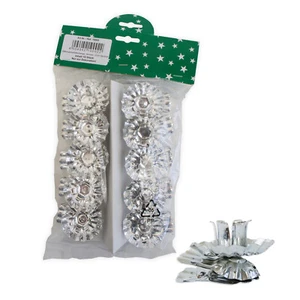 10x Baumkerzenhalter metall silber Clip Kerzenhalter Adventkranz Weihnachten - Bild 1 von 1