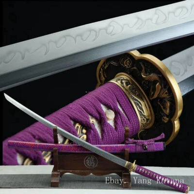 Navaja Espada Afilada Katana Japonesa Real Hamon T10 Acero Arcilla Latón Templado #1275 Foto 1 de 4