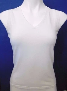 GREAT NORTHWEST CAMISETA SIN MANGAS MUJER MEDIANA BLANCO ROTO BUEN ESTADO B32 - Imagen 1 de 12