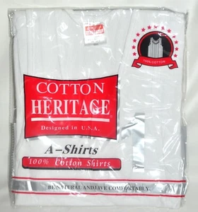 Cotton Heritage A-Shirts Tank Undershirt 100% Cotton White 3 Pack Sz 3XL 54-56" - Picture 1 of 2