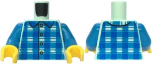 LEGO® Part 973pb5963c01 - Torso Blue and Plaid Shirt with Collar and Buttons - Bild 1 von 1