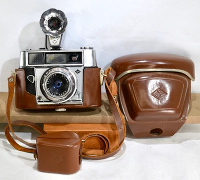 Vintage 1960s Agfa Optima 1a W/ Flash Holder W/ Case Compur f/2.8 45mm Lens - Photo 1/4