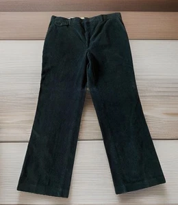 VTG 80s Dark Green Corduroy Dress Pants Wide Leg Mens 38in Waist X 31in Inseam - Picture 1 of 9