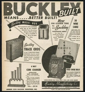 1947 Buckley Spieluhr Spielautomat Konsole Spiel Foto Vintage Trade Print Ad - Bild 1 von 7