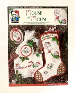 Cross Stitch “Mouse To Mouse” Christmas Stocking, Ornament Pattern Booklet - Picture 1 of 2