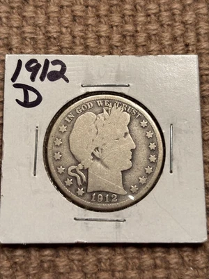 1912 D Barber Half Dollar - Image 1 of 2