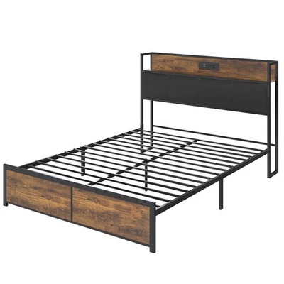 Bed Frame Queen Double Single Mattress Base Platform Industrial Charging Station - image 1 of 4
