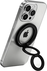 Anello magnetico per telefono impugnatura per telefono, supporto magnetico per cellulare dito (nero) - Foto 1 di 7