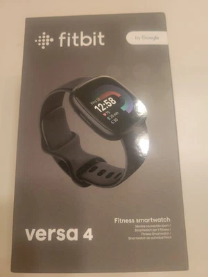 Fitbit Versa 4 Smartwatch - Graphite Aluminum with Black Band *Sealed* - Image 1 of 3