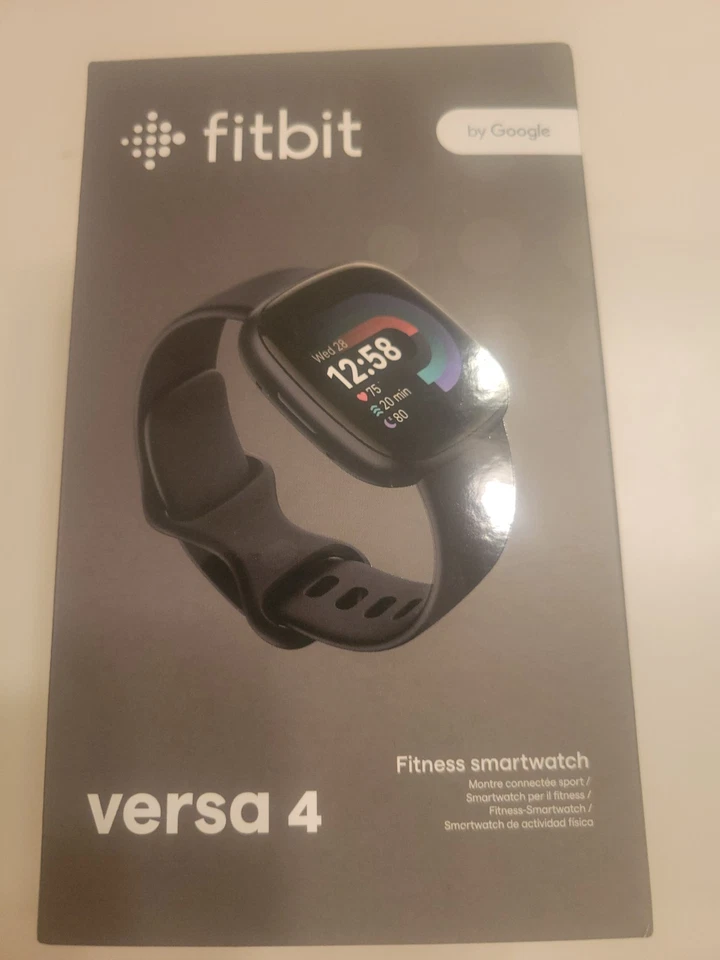 Fitbit Versa 4 Smartwatch - Graphite Aluminum with Black Band *Sealed* - Image 1 of 3