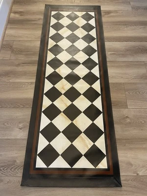 Paño de piso pintado a mano alfombra duradera limpiable paño de piso 2' x 5,5' artista corredor Foto 1 de 4