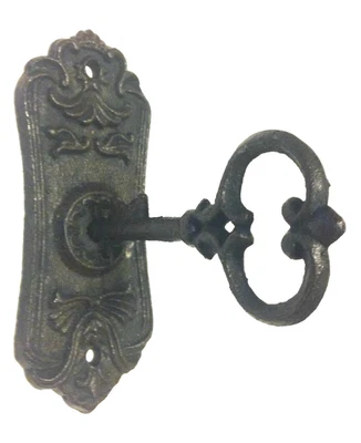Chambers Skeleton Key Door Plate Hook Cast Iron New Wall Mount Rustic Vintage - Image 1 of 3