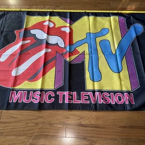 MTV & The Rolling Stones BannerUltra Rare New Old Stock ~ Never Hung 35x60. 4933 - Picture 1 of 6