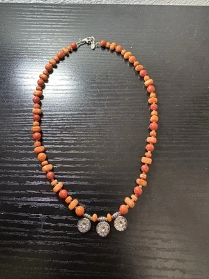 Collar Peyote Pájaro Coral Plata de Ley 925 Foto 1 de 4