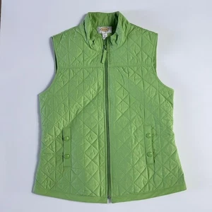 Talbots Weste Damen klein grün gesteppt leicht durchgehender Reißverschluss Petites Outdoor - Bild 1 von 8