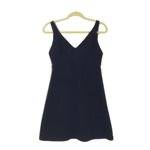 Armani Exchange Woven Waffle Knit V-Neck Fit & Flare Mini Dress Black Size 6 - Picture 1 of 5