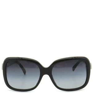 CHANEL Gafas de sol Cinta 60 17 Plástico Negro Plata Accesorios de metal Marca Coco 517 - Imagen 1 de 6