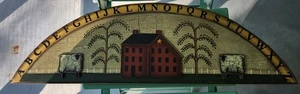 Wooden 28 x 8 x 2 Folk Art Primitive Over Door Wooden Plaque - Picture 1 of 3