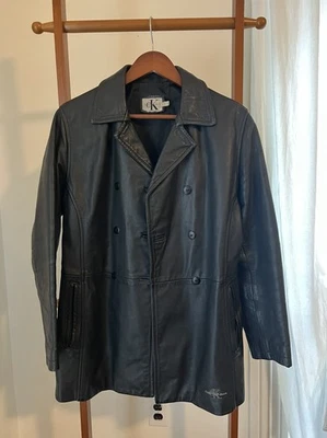 VTG Calvin Klein Jeans Leather Jacket Women’s Sz L Black Leather 90s Y2K Friends - Image 1 of 4