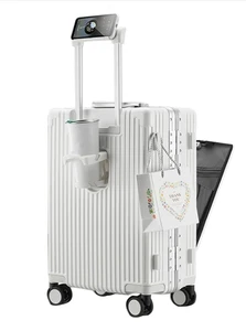 20" Carry On Luggage Airline Approved PC ABS Aluminum Frame Hardside Zipperless - Picture 1 of 7
