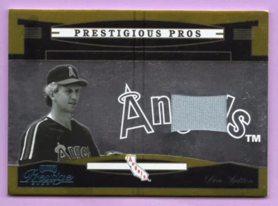 2005 PLAYOFF PRESTIGE PRESTIGIOUS PROS MATERIAL JERSEY GOLD #39 DON SUTTON # /50 - Image 1 of 3