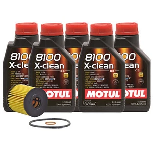 5L Motul 8100 X-CLEAN 5W40 Wix Filter Motor Oil Change Kit API SN - Picture 1 of 1