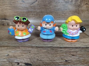 Fisher Price Little People Lot 3 Tourist Travelers Pilot Eddie Vacation - Picture 1 of 5