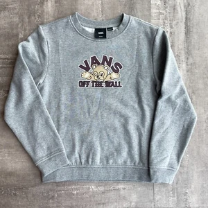 Brand New Girls Vans Bear With Me Crew Sweatshirt Grey Heather Size (10-12) - Picture 1 of 1