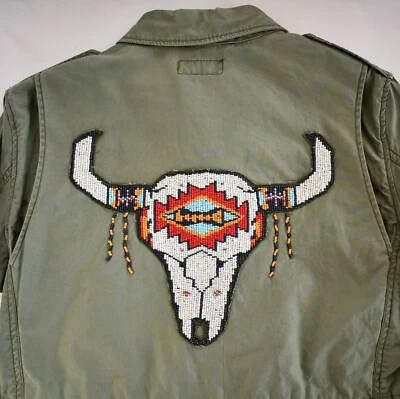 Nueva Chaqueta POLO RALPH LAUREN CABEZA DE NOVILLO CON CUENTAS Longhorn Ejército Azteca MILITAR M Foto 1 de 4