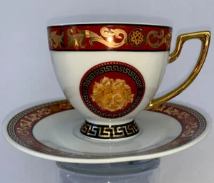 2 Tea Coffee Cups 2 Saucesr Porcelain Limoges France Hand Painted NIB G3 - Picture 1 of 8