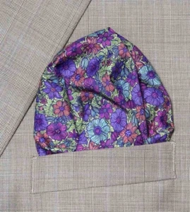 Gascoigne Tasca Quadrata Cucita a Mano Multicolore Floreale Cotone Uomo - Foto 1 di 2