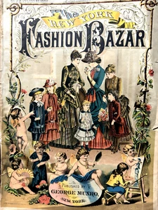 New York Fashion Bazar Monthly Magazine By George Bazar October 1884 Lithograph - Picture 1 of 12